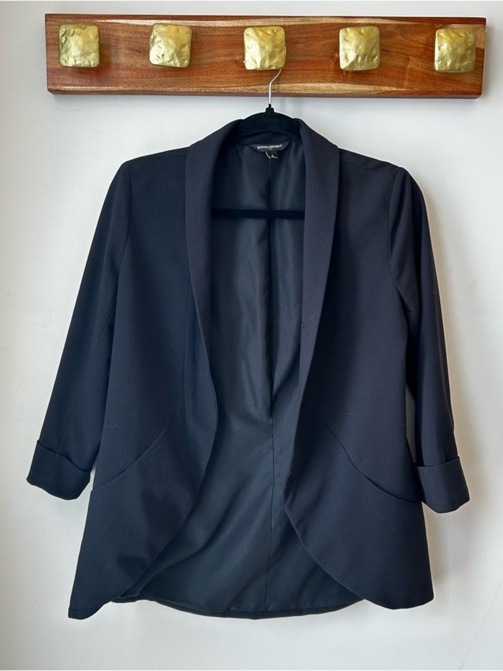 🟢 5 for $25 🟢 Banana Republic Black Open-Front Blazer Office Chic Dark Academia